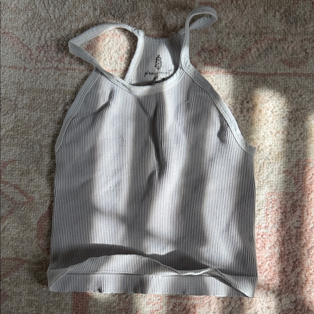 Light Gray Ribbed Tank Top